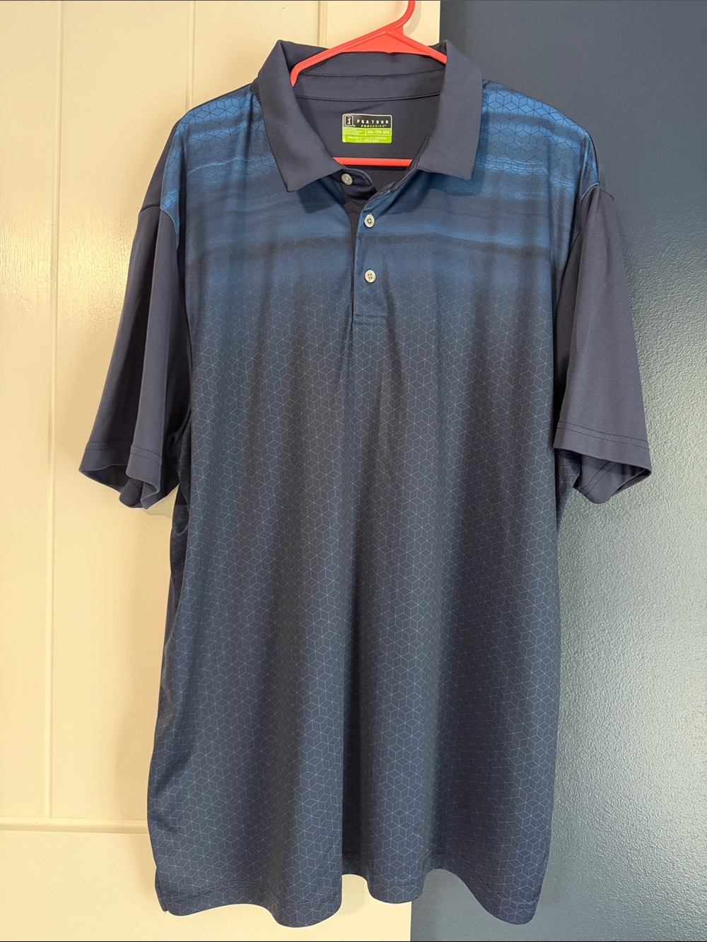 PGA Tour Men's Navy Blue Gradient Performance Polo